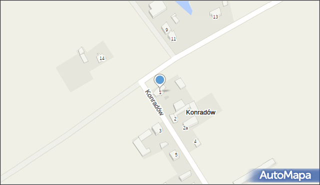 Konradów, Konradów, 1, mapa Konradów