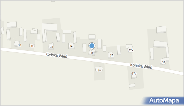 Końska Wieś, Końska Wieś, 36, mapa Końska Wieś