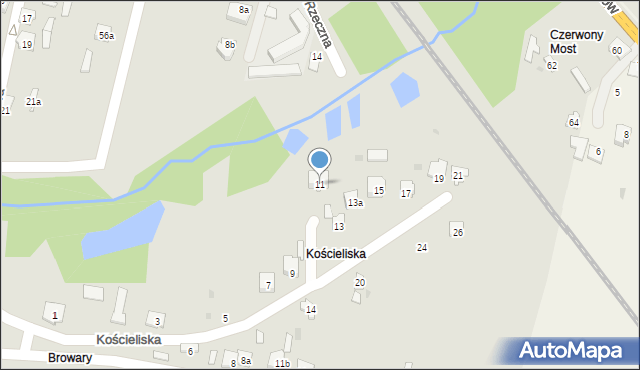 Końskie, Kościeliska, 11, mapa Końskie