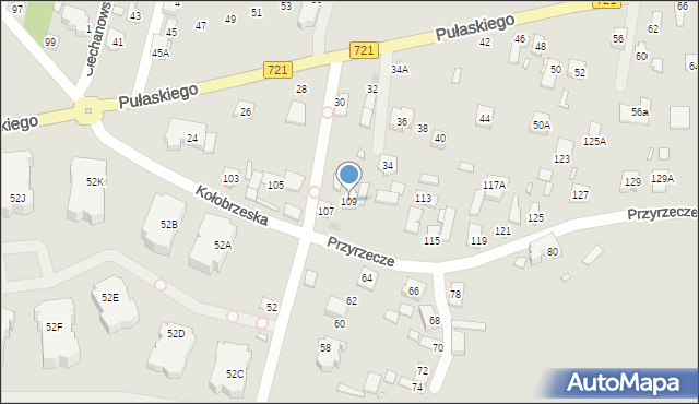 Konstancin-Jeziorna, Kołobrzeska, 109, mapa Konstancin-Jeziorna