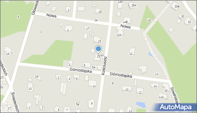 Konstancin-Jeziorna, Kościuszki Tadeusza, gen., 13, mapa Konstancin-Jeziorna