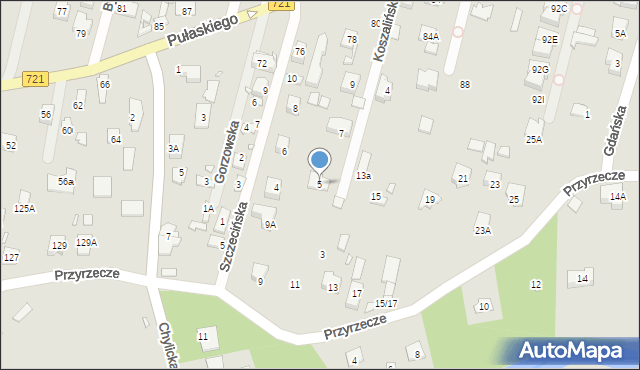 Konstancin-Jeziorna, Koszalińska, 5, mapa Konstancin-Jeziorna