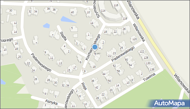 Konstancin-Jeziorna, Kochanowskiego Jana, 5, mapa Konstancin-Jeziorna