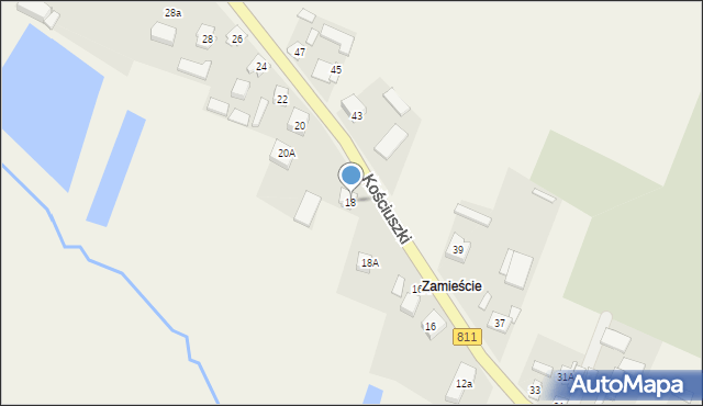 Konstantynów, Kościuszki Tadeusza, gen., 18, mapa Konstantynów