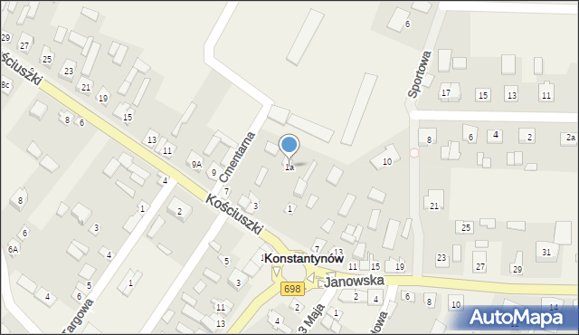 Konstantynów, Kościuszki Tadeusza, gen., 1a, mapa Konstantynów