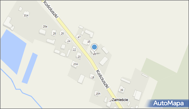 Konstantynów, Kościuszki Tadeusza, gen., 43, mapa Konstantynów