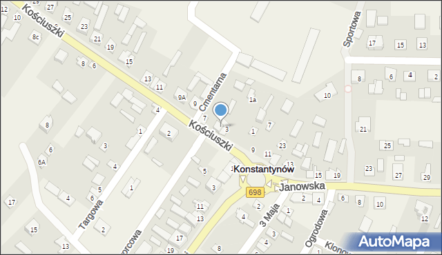 Konstantynów, Kościuszki Tadeusza, gen., 5, mapa Konstantynów