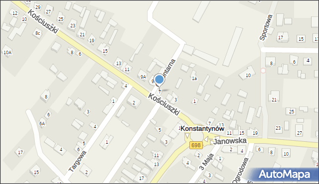 Konstantynów, Kościuszki Tadeusza, gen., 7, mapa Konstantynów