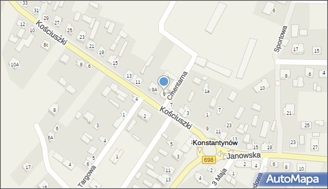 Konstantynów, Kościuszki Tadeusza, gen., 9, mapa Konstantynów