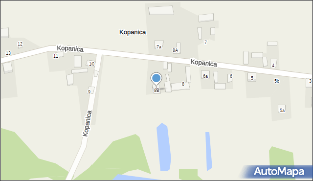 Kopanica, Kopanica, 8B, mapa Kopanica