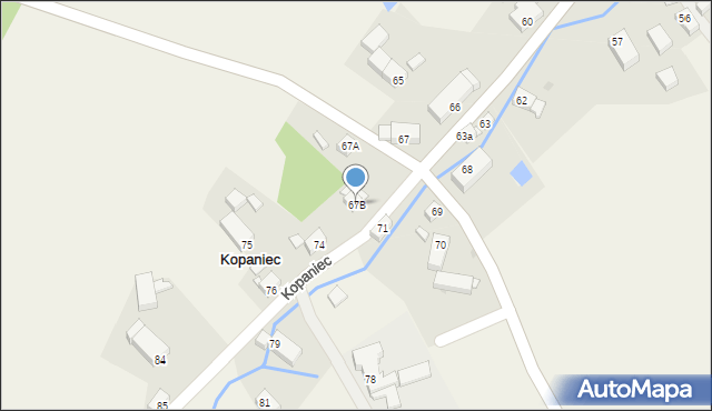 Kopaniec, Kopaniec, 67B, mapa Kopaniec