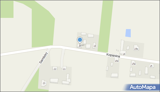 Kopanina, Kopanina, 20, mapa Kopanina