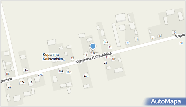 Kopanina Kaliszańska, Kopanina Kaliszańska, 13A, mapa Kopanina Kaliszańska