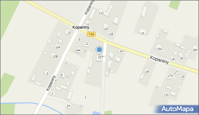 Kopaniny, Kopaniny, 13, mapa Kopaniny