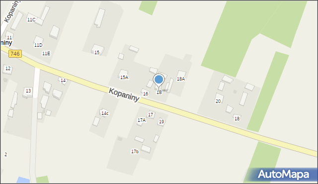 Kopaniny, Kopaniny, 18, mapa Kopaniny