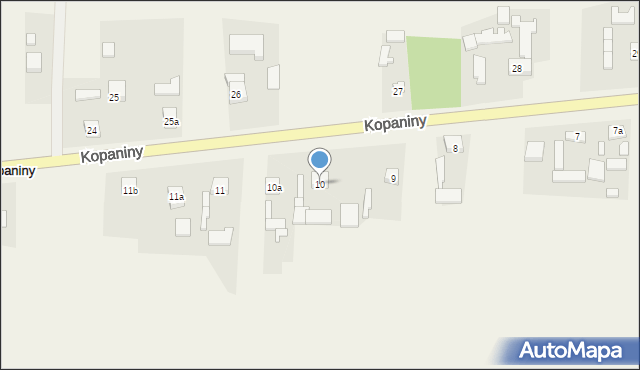 Kopaniny, Kopaniny, 10, mapa Kopaniny