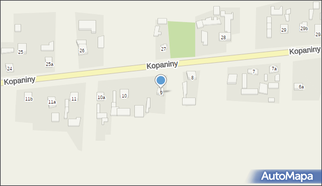 Kopaniny, Kopaniny, 9, mapa Kopaniny