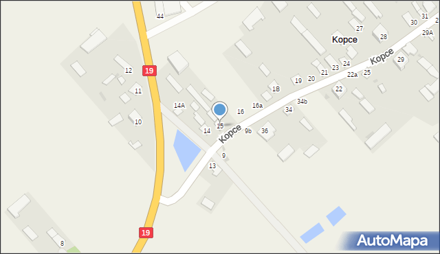 Kopce, Kopce, 15, mapa Kopce