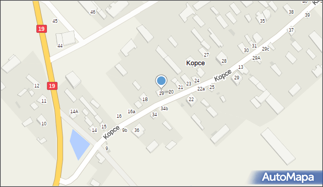 Kopce, Kopce, 19, mapa Kopce