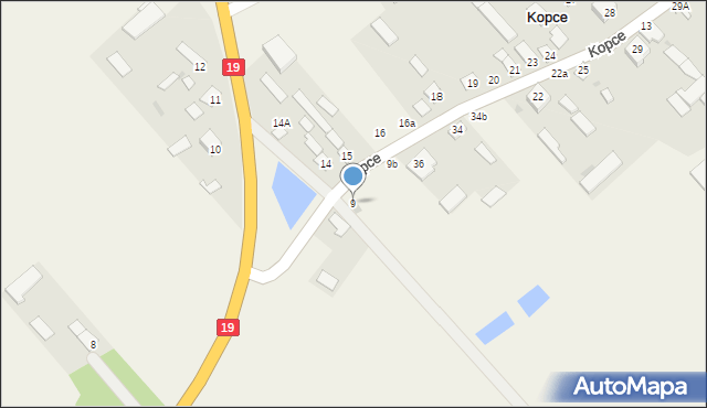 Kopce, Kopce, 9, mapa Kopce