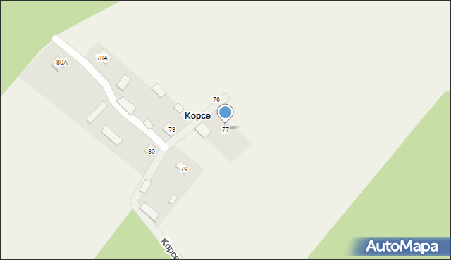 Kopce, Kopce, 77, mapa Kopce