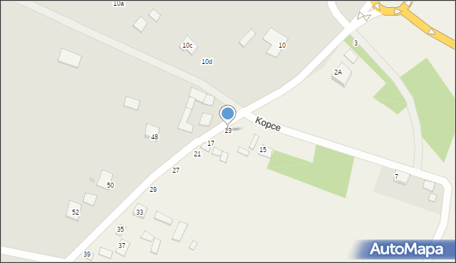 Kopce, Kopce, 13, mapa Kopce