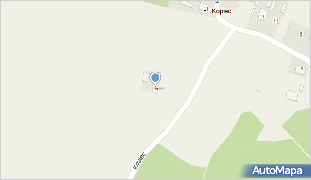 Kopiec, Kopiec, 13, mapa Kopiec