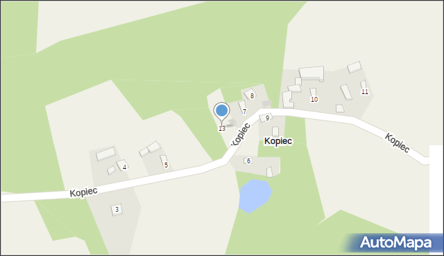 Kopiec, Kopiec, 13, mapa Kopiec