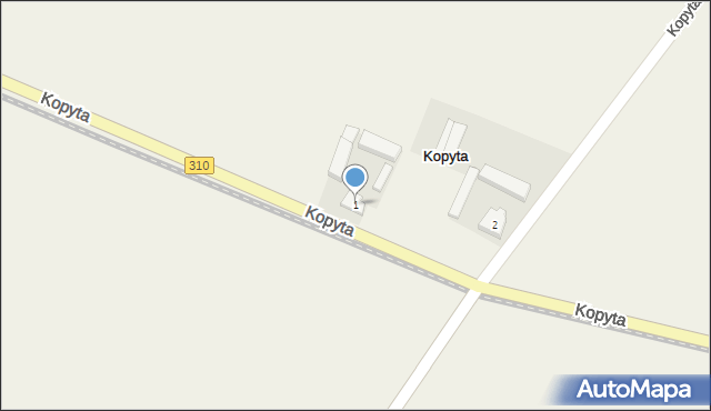 Kopyta, Kopyta, 1, mapa Kopyta