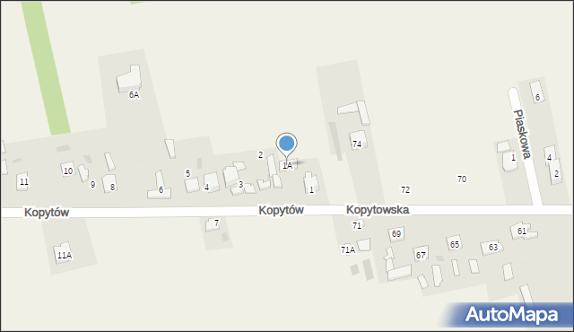 Kopytów, Kopytów, 1A, mapa Kopytów