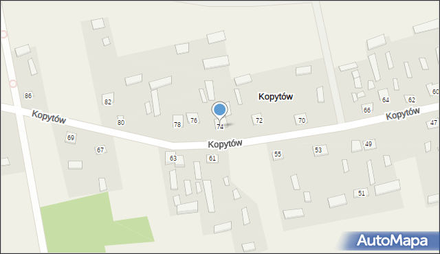 Kopytów, Kopytów, 74, mapa Kopytów