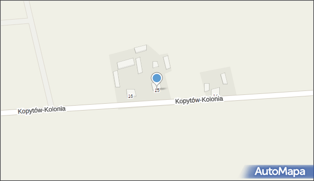 Kopytów-Kolonia, Kopytów-Kolonia, 15, mapa Kopytów-Kolonia