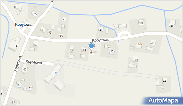 Kopytowa, Kopytowa, 311, mapa Kopytowa