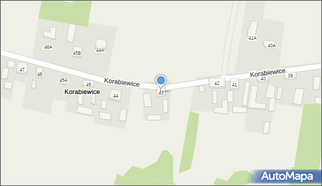 Korabiewice, Korabiewice, 43, mapa Korabiewice