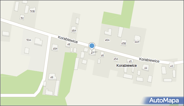 Korabiewice, Korabiewice, 47, mapa Korabiewice