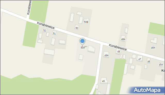 Korabiewice, Korabiewice, 50A, mapa Korabiewice