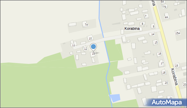 Korabina, Korabina, 13, mapa Korabina