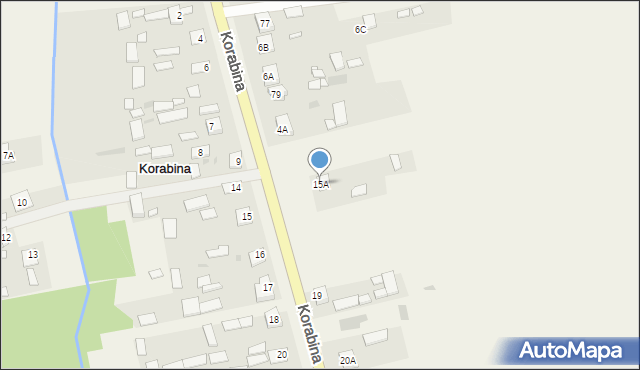 Korabina, Korabina, 15A, mapa Korabina