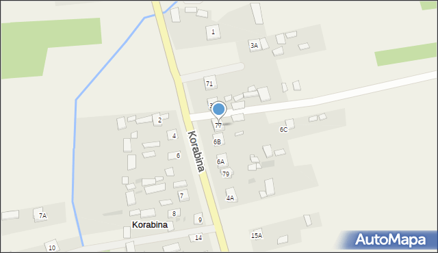 Korabina, Korabina, 77, mapa Korabina