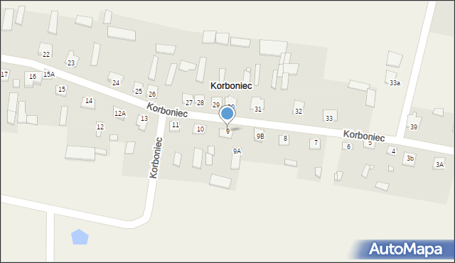 Korboniec, Korboniec, 9, mapa Korboniec