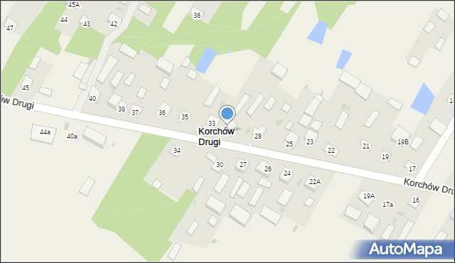 Korchów Drugi, Korchów Drugi, 32, mapa Korchów Drugi