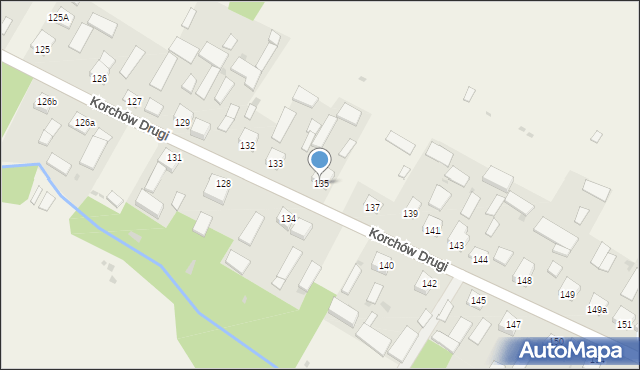 Korchów Pierwszy, Korchów Pierwszy, 135, mapa Korchów Pierwszy