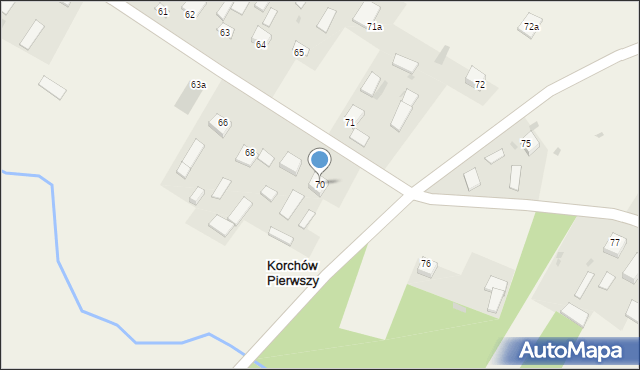 Korchów Pierwszy, Korchów Pierwszy, 70, mapa Korchów Pierwszy