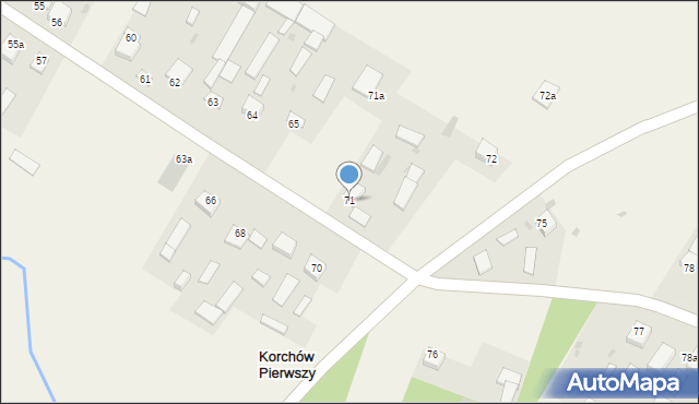 Korchów Pierwszy, Korchów Pierwszy, 71, mapa Korchów Pierwszy