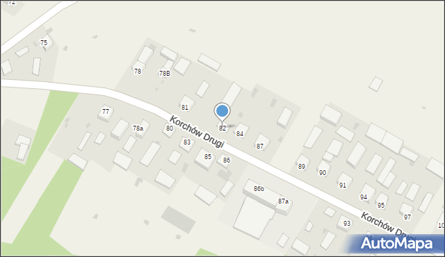 Korchów Pierwszy, Korchów Pierwszy, 82, mapa Korchów Pierwszy