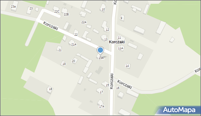 Korczaki, Korczaki, 13A, mapa Korczaki