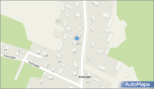 Korczaki, Korczaki, 8, mapa Korczaki