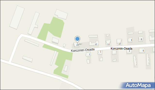 Korczmin-Osada, Korczmin-Osada, 13, mapa Korczmin-Osada