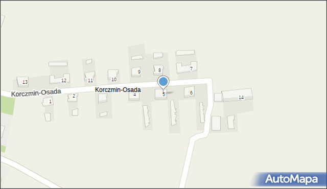 Korczmin-Osada, Korczmin-Osada, 5, mapa Korczmin-Osada