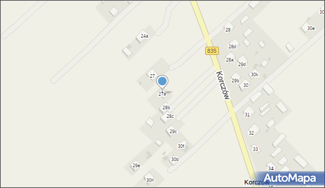 Korczów, Korczów, 27a, mapa Korczów